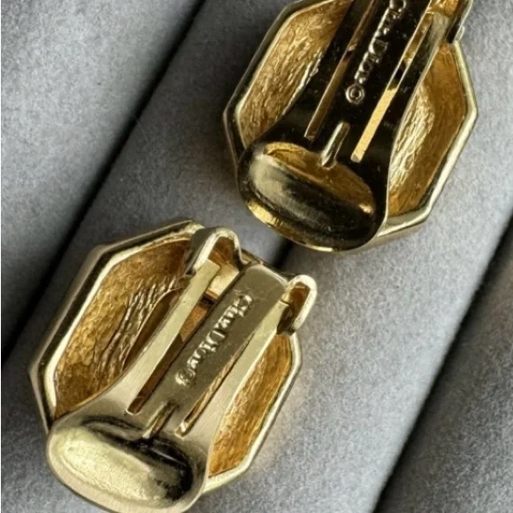 Vintage Dior Earrings - Gold and Purple Gemstone Earrings - Picture 4 of 9